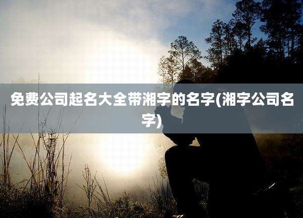免费公司起名大全带湘字的名字(湘字公司名字)