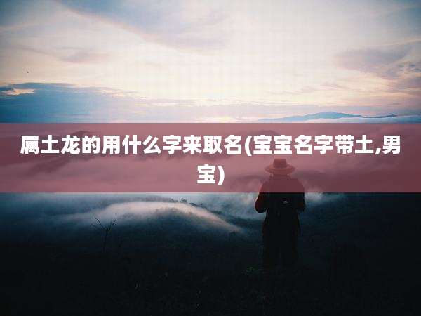 属土龙的用什么字来取名(宝宝名字带土,男宝)