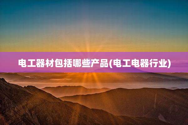电工器材包括哪些产品(电工电器行业)