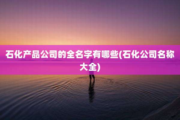 石化产品公司的全名字有哪些(石化公司名称大全)