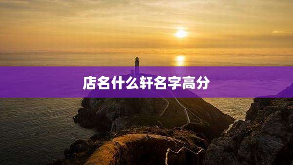 店名什么轩名字高分