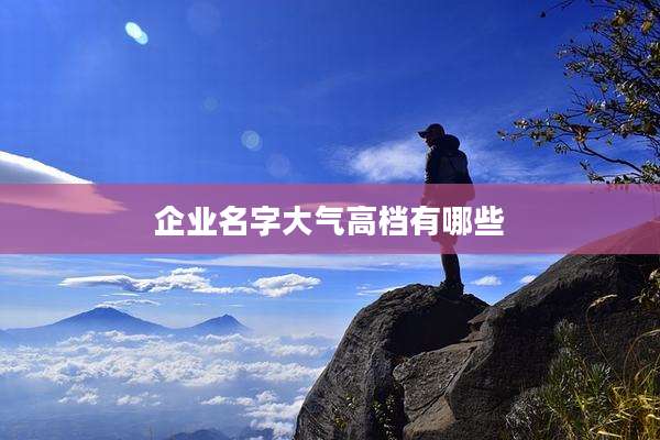 企业名字大气高档有哪些