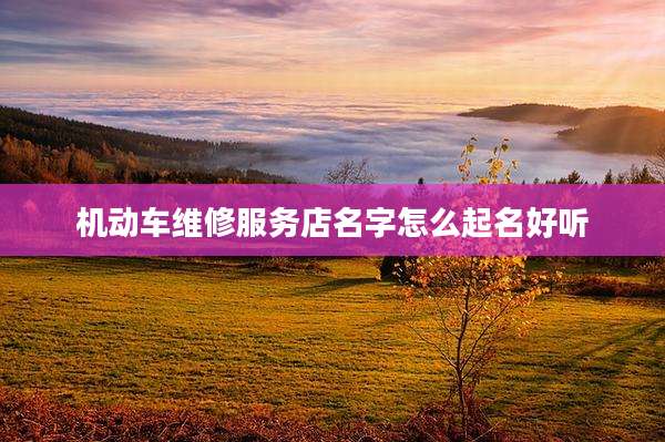 机动车维修服务店名字怎么起名好听