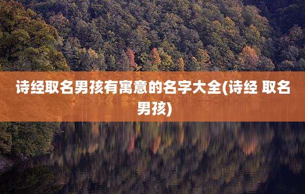 诗经取名男孩有寓意的名字大全(诗经 取名 男孩)