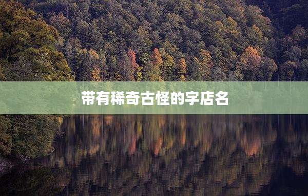 带有稀奇古怪的字店名
