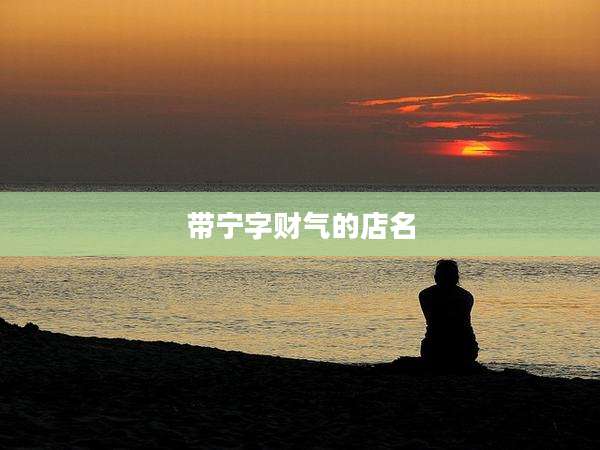 带宁字财气的店名