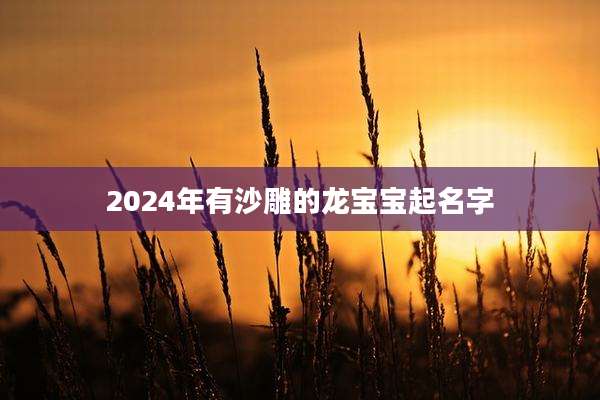 2024年有沙雕的龙宝宝起名字