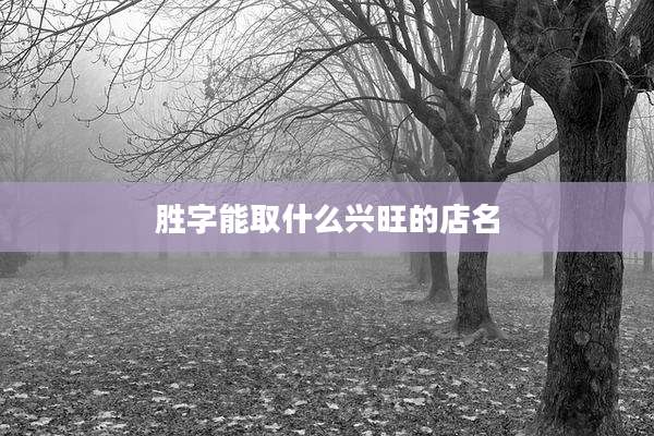 胜字能取什么兴旺的店名