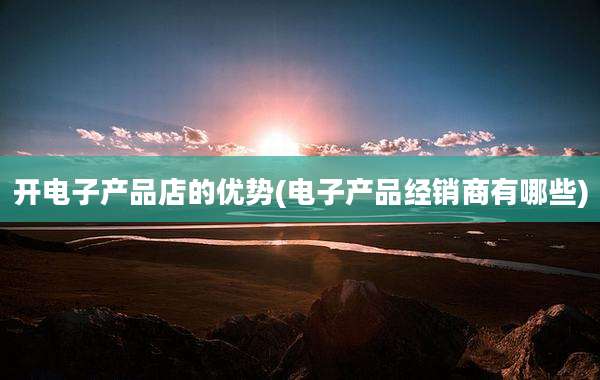 开电子产品店的优势(电子产品经销商有哪些)