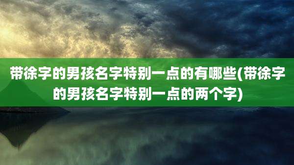 带徐字的男孩名字特别一点的有哪些(带徐字的男孩名字特别一点的两个字)