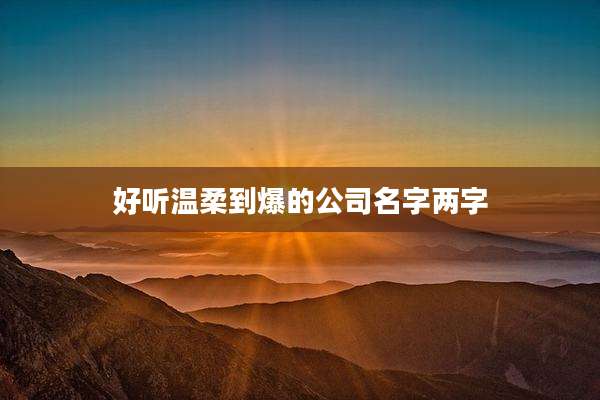 好听温柔到爆的公司名字两字