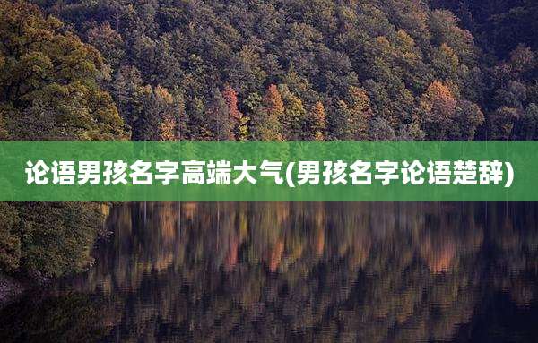 论语男孩名字高端大气(男孩名字论语楚辞)