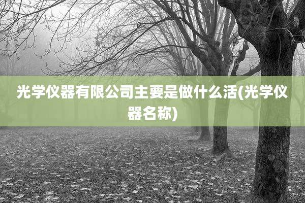 光学仪器有限公司主要是做什么活(光学仪器名称)