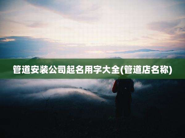 管道安装公司起名用字大全(管道店名称)
