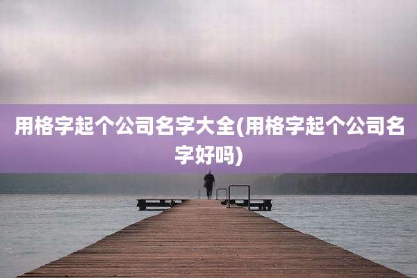 用格字起个公司名字大全(用格字起个公司名字好吗)