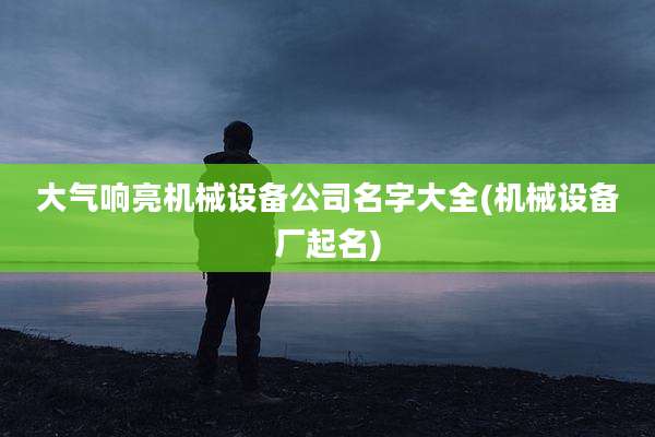 大气响亮机械设备公司名字大全(机械设备厂起名)