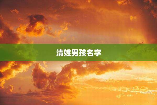 清姓男孩名字