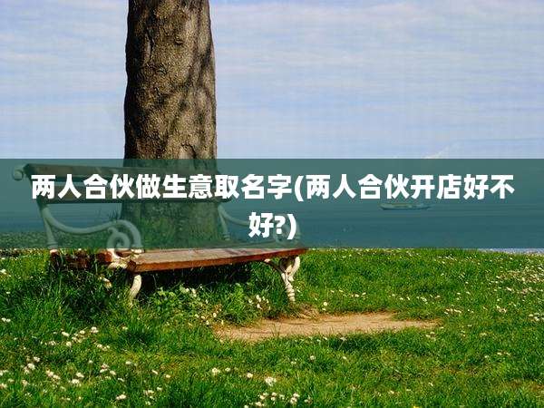 两人合伙做生意取名字(两人合伙开店好不好?)