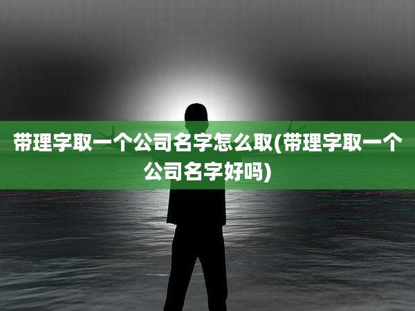 带理字取一个公司名字怎么取(带理字取一个公司名字好吗)