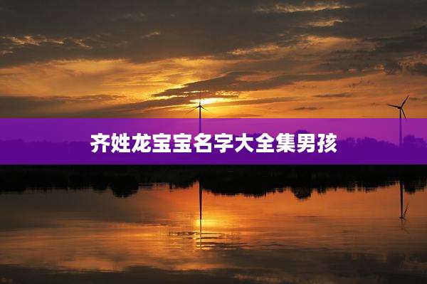 齐姓龙宝宝名字大全集男孩