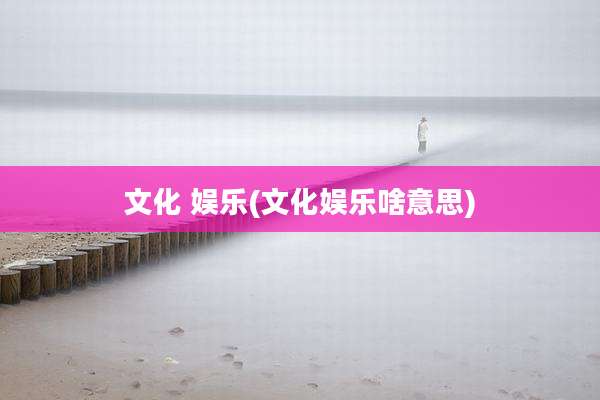 文化 娱乐(文化娱乐啥意思)