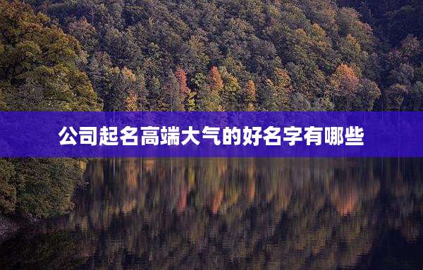公司起名高端大气的好名字有哪些