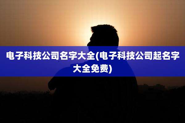电子科技公司名字大全(电子科技公司起名字大全免费)