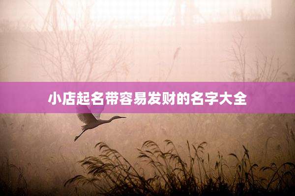 小店起名带容易发财的名字大全