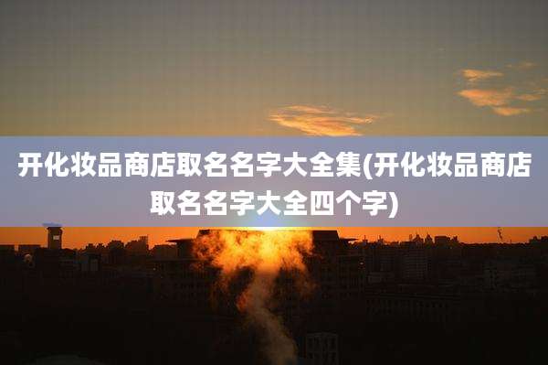 开化妆品商店取名名字大全集(开化妆品商店取名名字大全四个字)