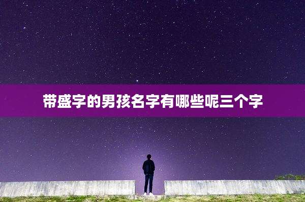 带盛字的男孩名字有哪些呢三个字