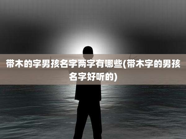 带木的字男孩名字两字有哪些(带木字的男孩名字好听的)
