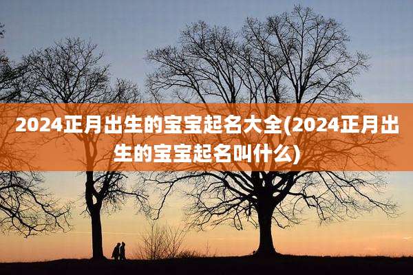 2024正月出生的宝宝起名大全(2024正月出生的宝宝起名叫什么)