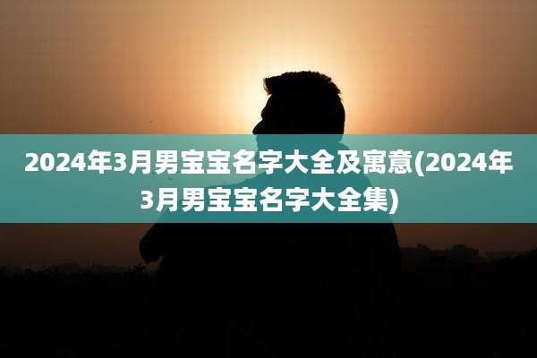 2024年3月男宝宝名字大全及寓意(2024年3月男宝宝名字大全集)