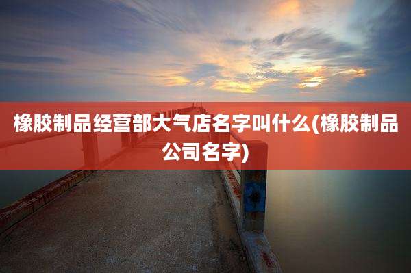 橡胶制品经营部大气店名字叫什么(橡胶制品公司名字)