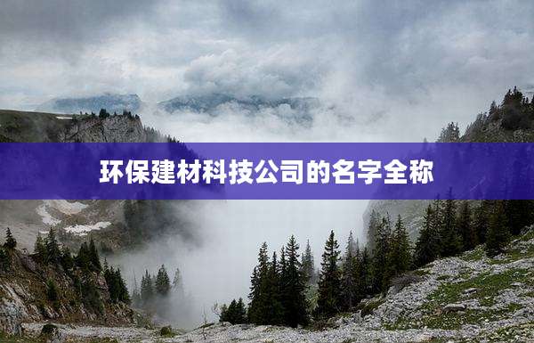 环保建材科技公司的名字全称