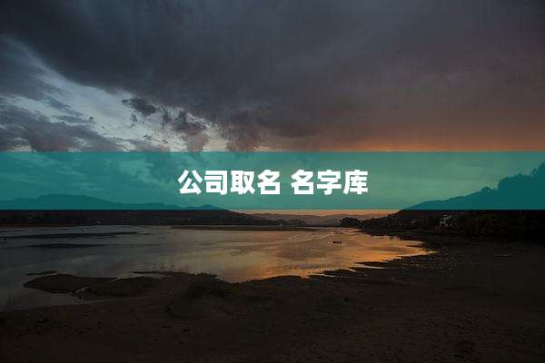 公司取名 名字库