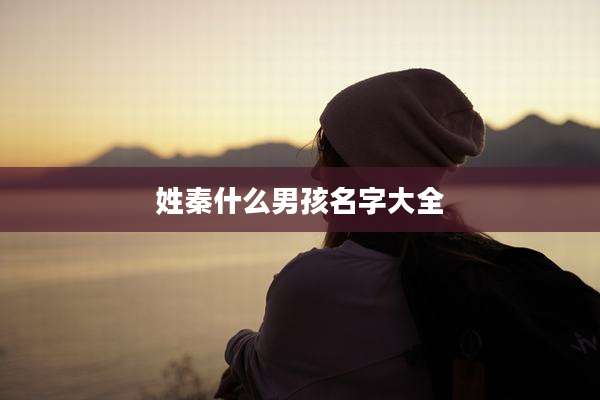 姓秦什么男孩名字大全