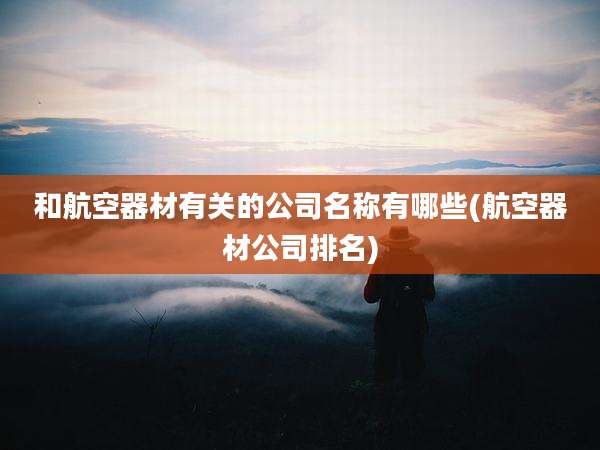 和航空器材有关的公司名称有哪些(航空器材公司排名)