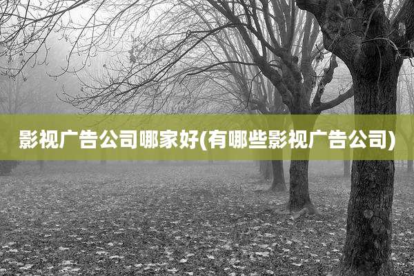 影视广告公司哪家好(有哪些影视广告公司)