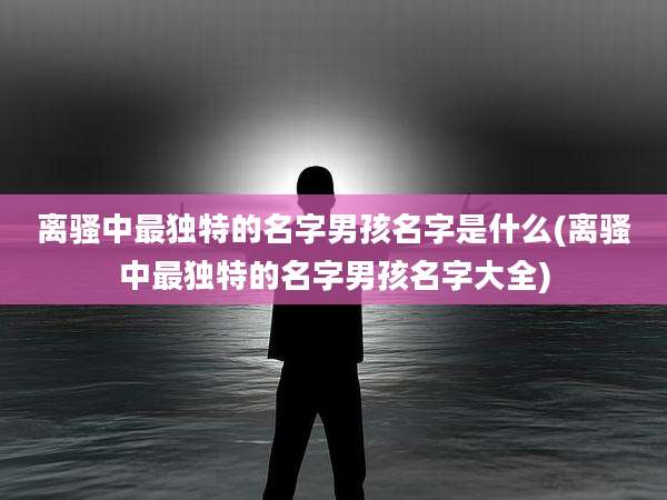 离骚中最独特的名字男孩名字是什么(离骚中最独特的名字男孩名字大全)