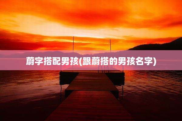 蔚字搭配男孩(跟蔚搭的男孩名字)