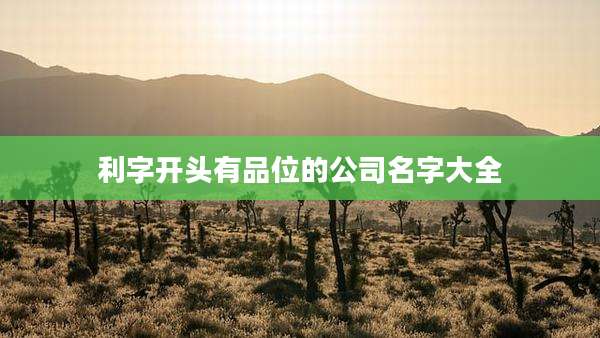 利字开头有品位的公司名字大全