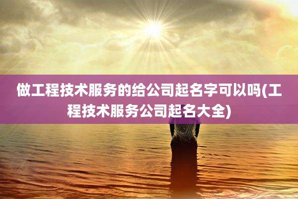 做工程技术服务的给公司起名字可以吗(工程技术服务公司起名大全)
