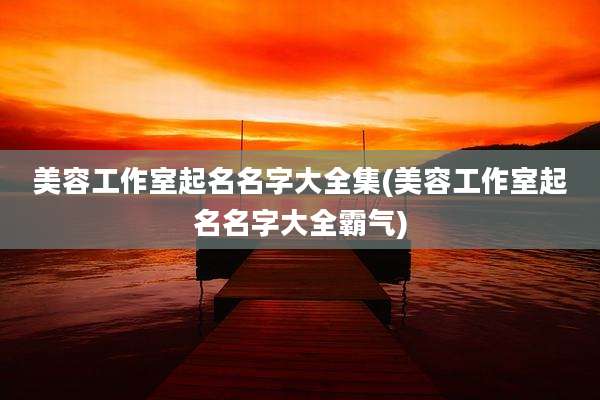 美容工作室起名名字大全集(美容工作室起名名字大全霸气)