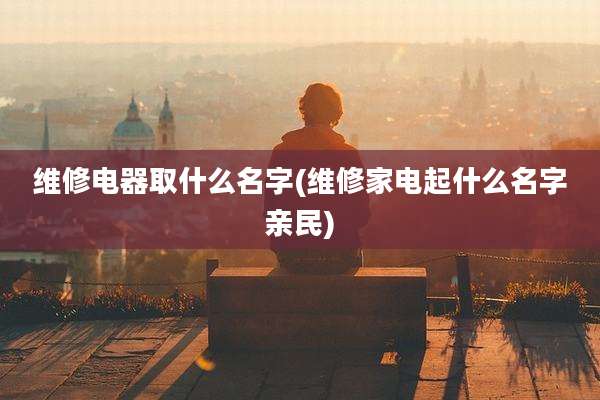 维修电器取什么名字(维修家电起什么名字亲民)