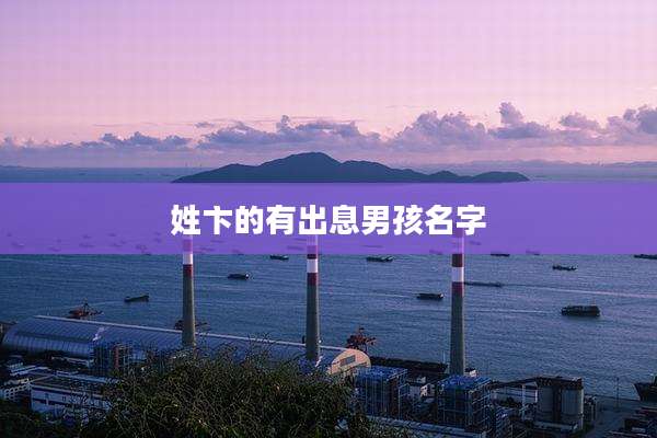 姓卞的有出息男孩名字