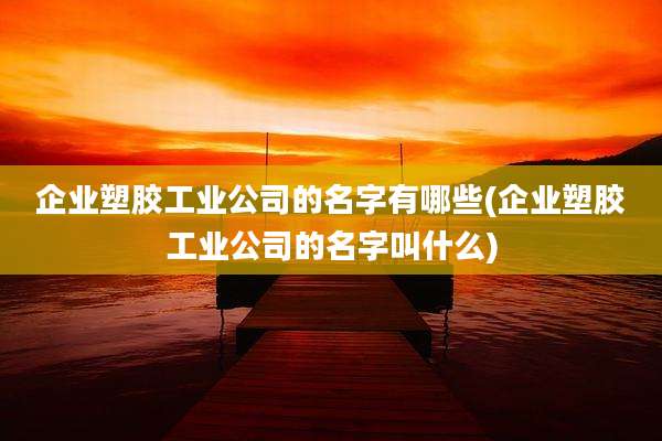 企业塑胶工业公司的名字有哪些(企业塑胶工业公司的名字叫什么)