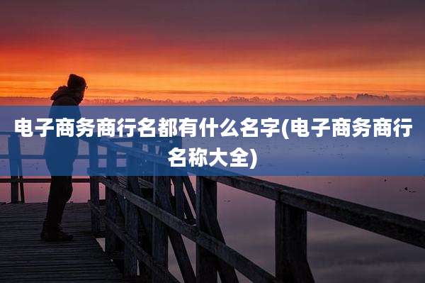 电子商务商行名都有什么名字(电子商务商行名称大全)