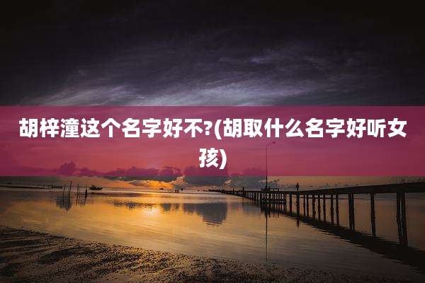 胡梓潼这个名字好不?(胡取什么名字好听女孩)