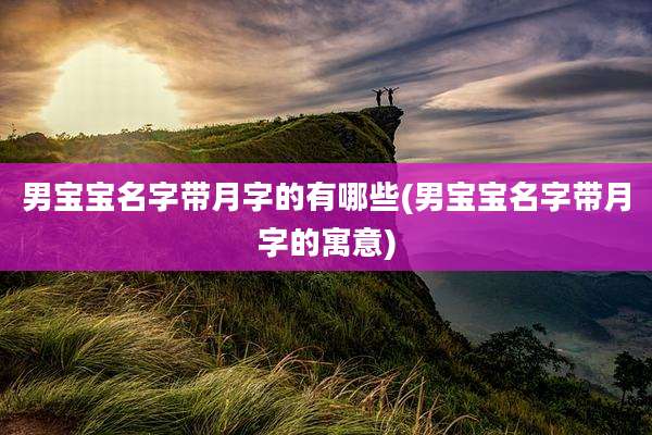 男宝宝名字带月字的有哪些(男宝宝名字带月字的寓意)